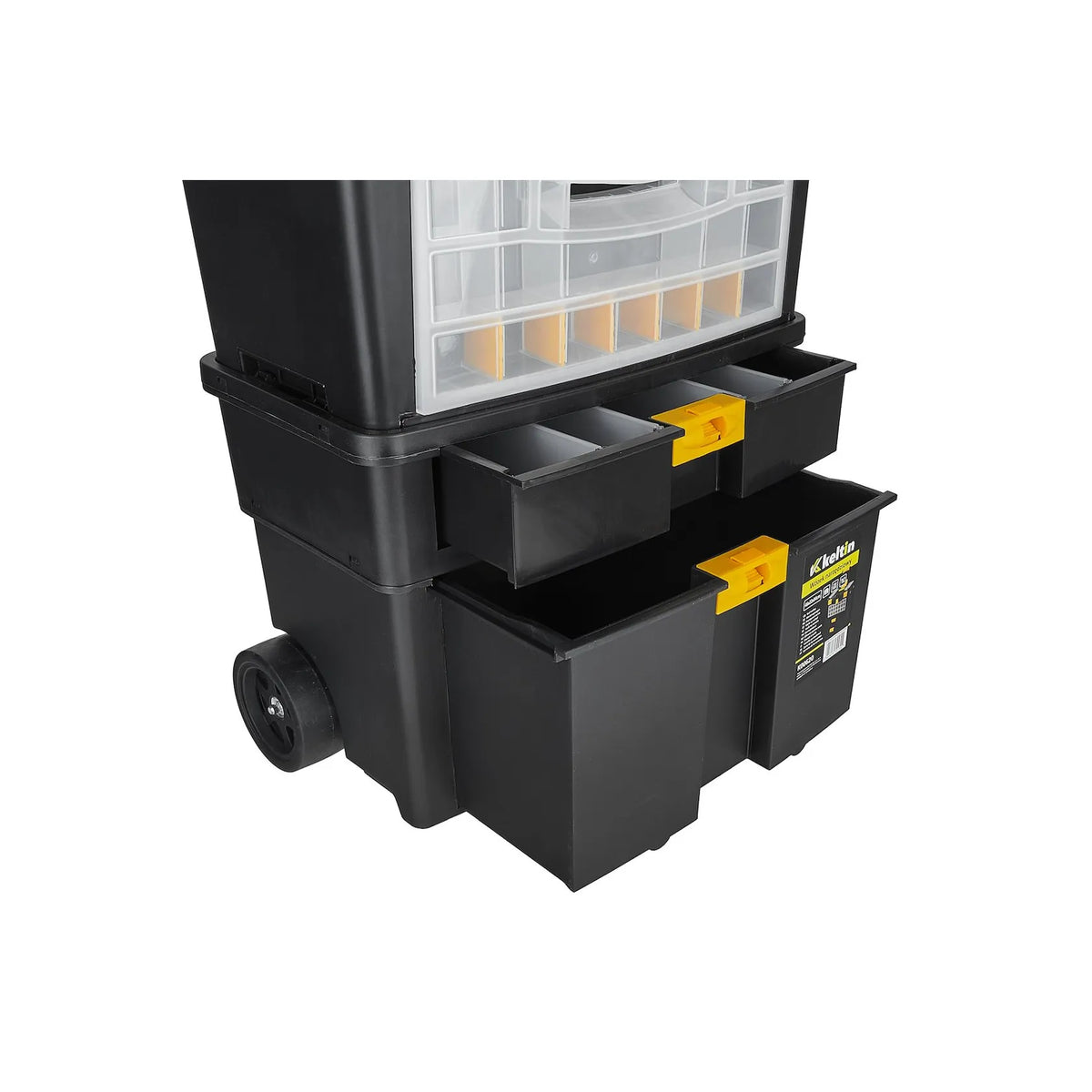 Keltin plastic gereedschapstrolley met wielen en verwijderbare organizer 46x26x62 cm