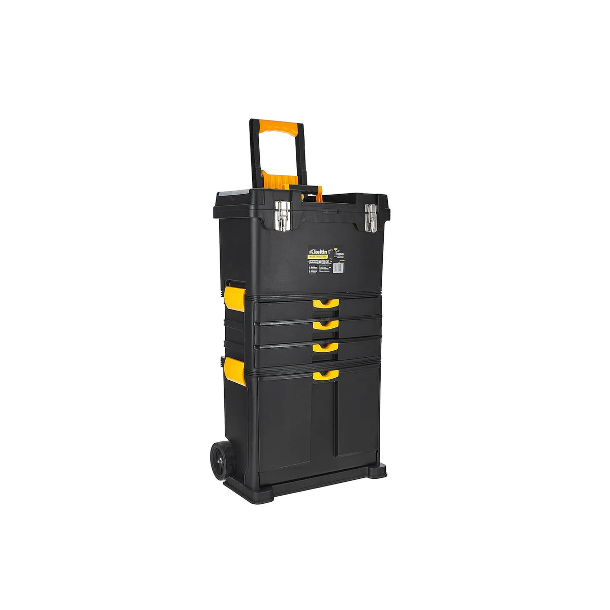Keltin plastic gereedschapstrolley met organizer en 4 lades 46x26x82 cm