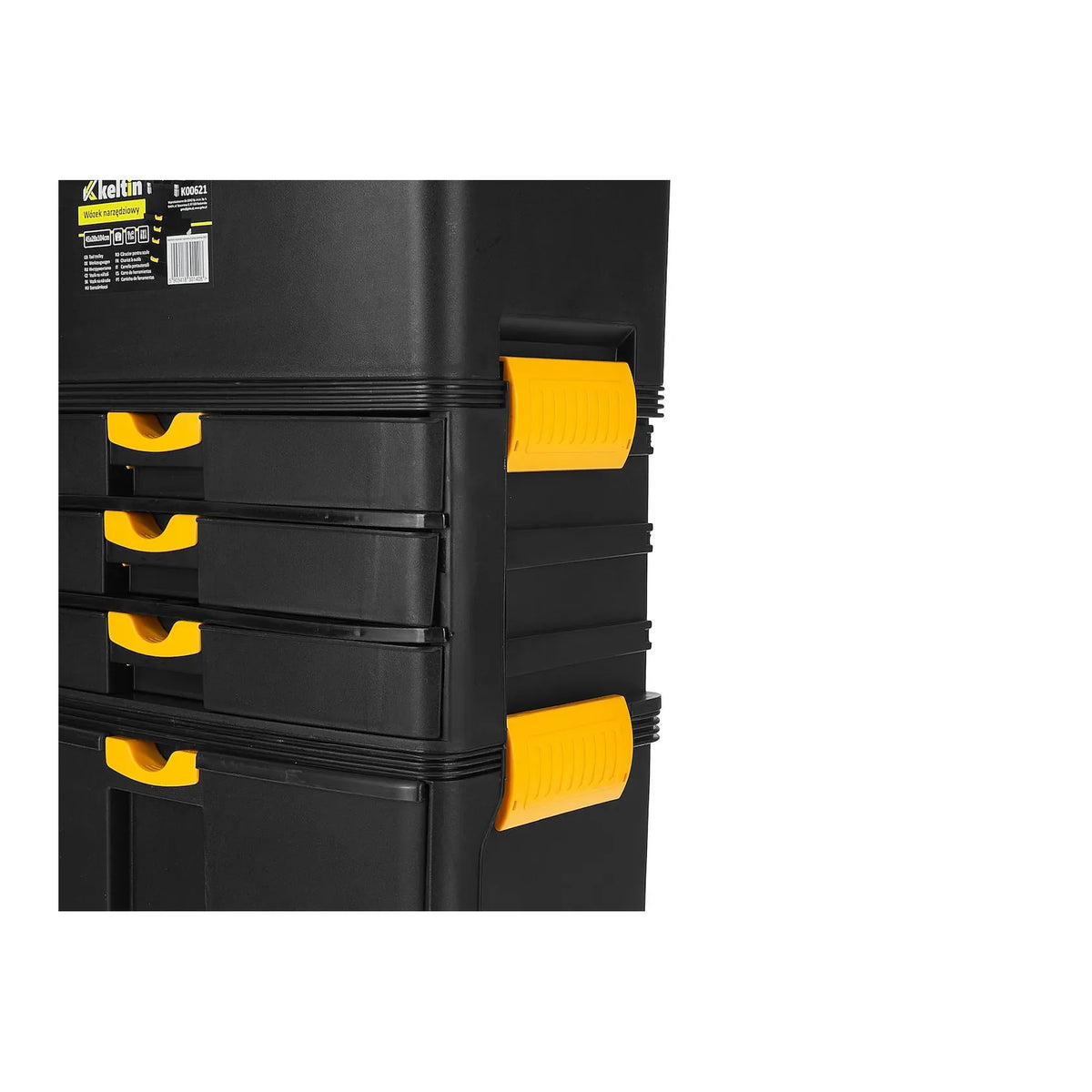Keltin plastic gereedschapstrolley met organizer en 4 lades 46x26x82 cm