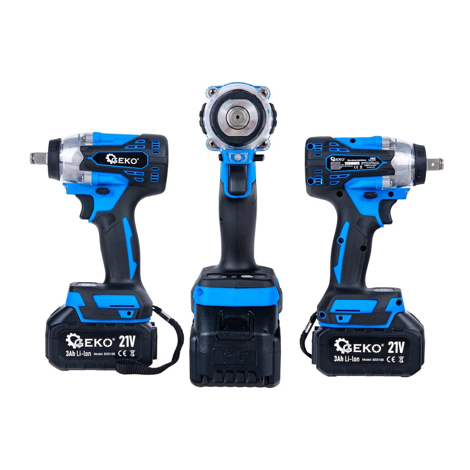 GEKO Accu slagmoersleutel 21 V 350 Nm met 2x 3,0 Ah accu XXL-set