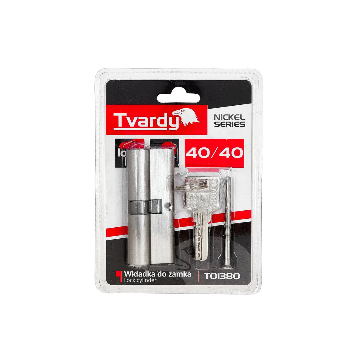 Tvardy Cilinderslot met 3 Sleutels 40/40 Brushed Nickel
