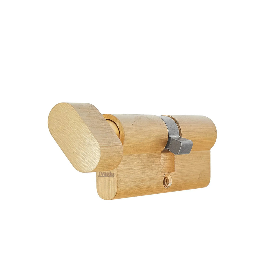 Tvardy Cilinderslot met draaiknop 45/50k brushed brass