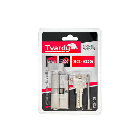 Tvardy Cilinderslot met draaiknop 30/30G mm geborsteld nikkel