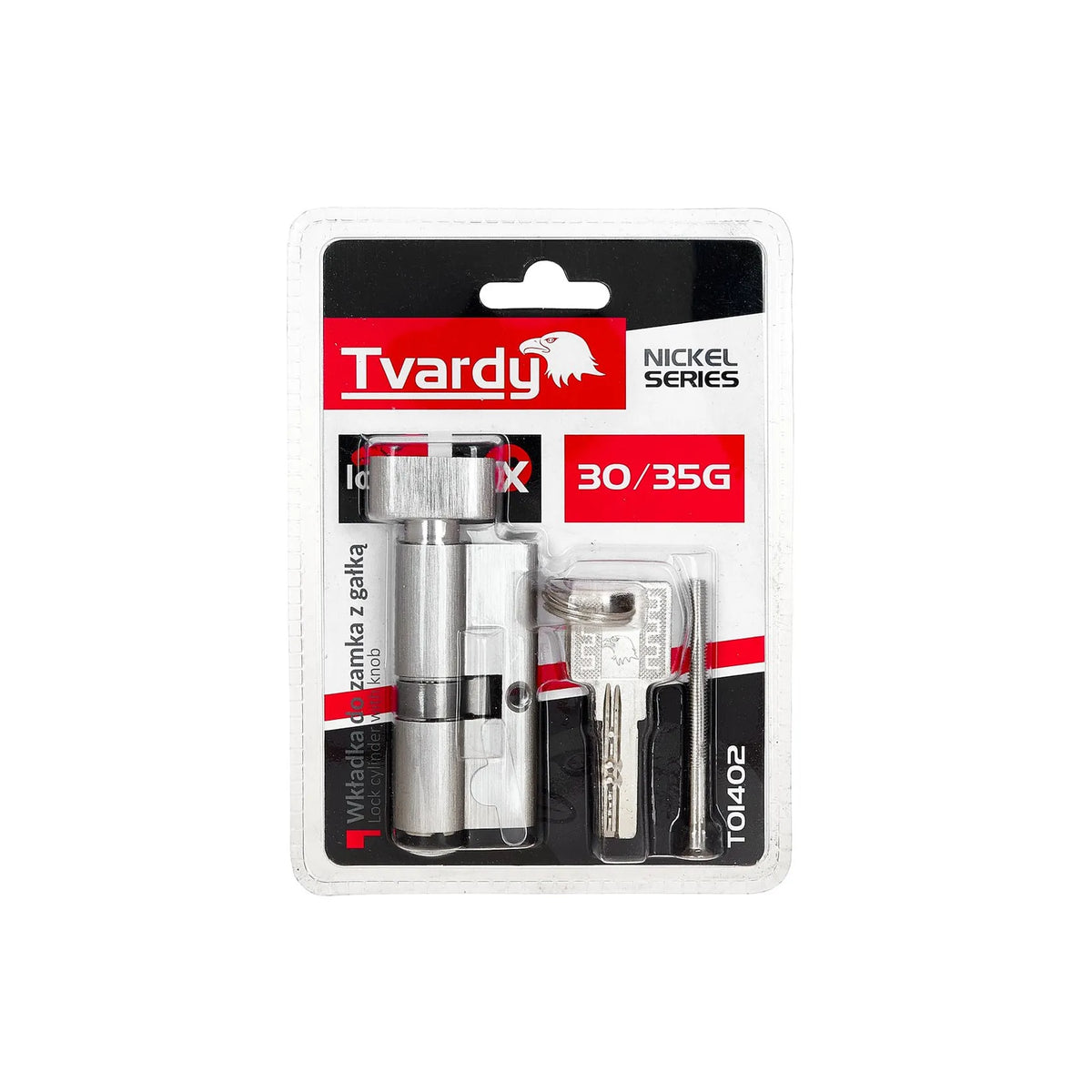 Tvardy Cilinderslot met draaiknop 30/35G mm geborsteld nikkel