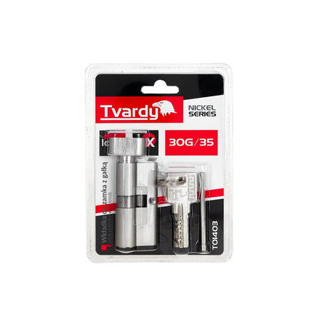 Tvardy Cilinderslot met draaiknop 30G/35 mm geborsteld nikkel