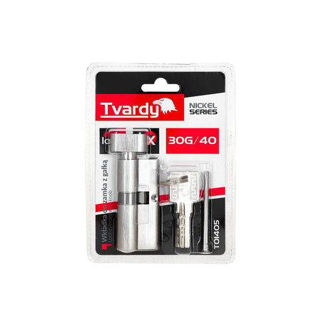 Tvardy Cilinderslot met Knop 30k/40 Aluminium Geborsteld Nikkel 160 gram
