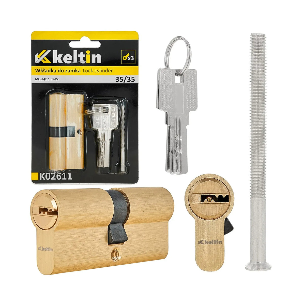 Keltin Cilinderslot insteek 35/35 mm brushed brass