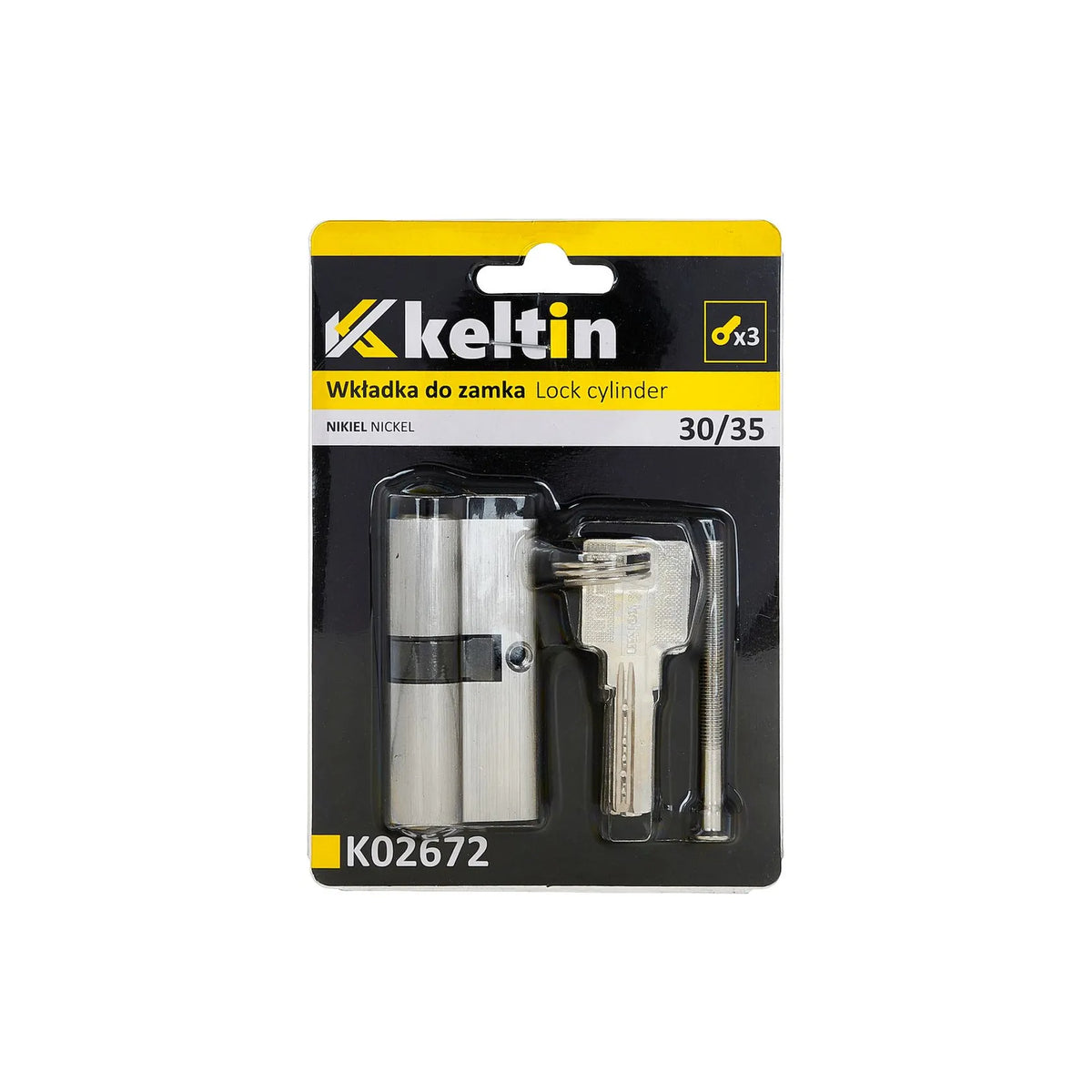 Keltin cilinderslot inzetstuk met geborsteld nikkel 30/35 mm
