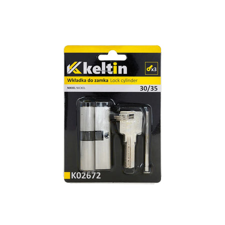 Keltin cilinderslot inzetstuk met geborsteld nikkel 30/35 mm