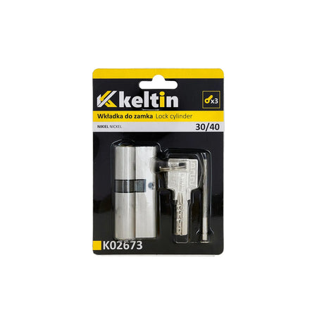 Keltin cilinderslot inzetstuk met geborsteld nikkel 30/40 mm