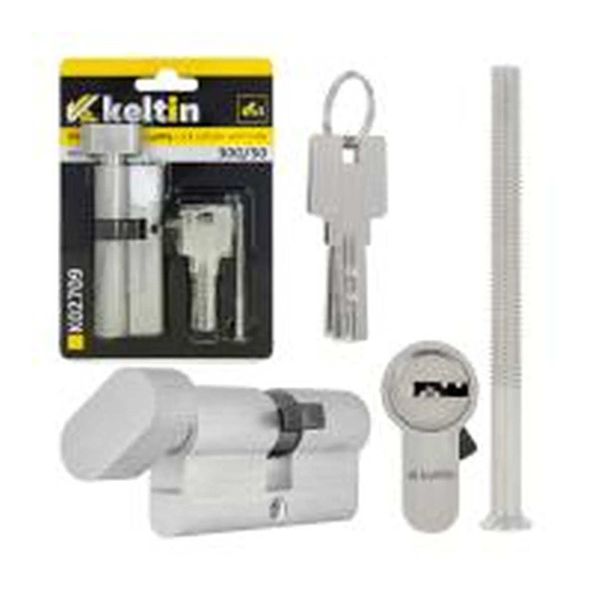 Keltin Cilinderslot met draaiknop 30G/50 mm geborsteld nikkel