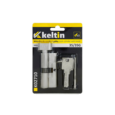 Keltin Cilinderslot met draaiknop 35/35G mm geborsteld nikkel