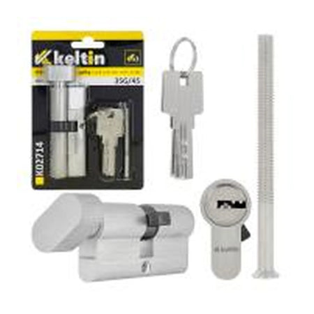 Keltin Cilinderslot met draaiknop 35G/45 mm geborsteld nikkel