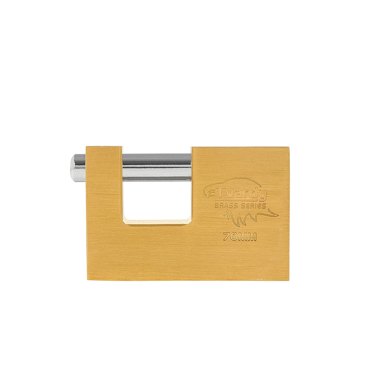 Tvardy Messing gehard schijfhangslot 70 mm Brass-Series