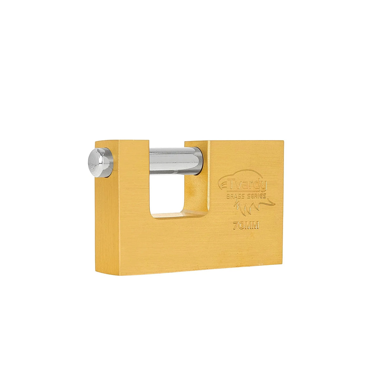 Tvardy Messing gehard schijfhangslot 70 mm Brass-Series