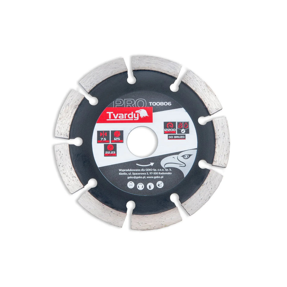 Tvardy diamant wandfreesblad gesegmenteerd dubbelzijdig 125x7,5x22,23 mm