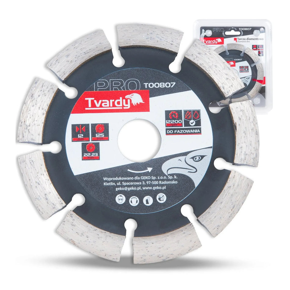 Tvardy diamant zaagblad dubbelzijdig voor afschuiningen 125x12x22,23 mm