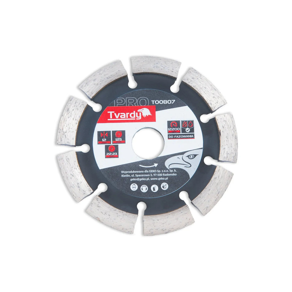 Tvardy diamant zaagblad dubbelzijdig voor afschuiningen 125x12x22,23 mm