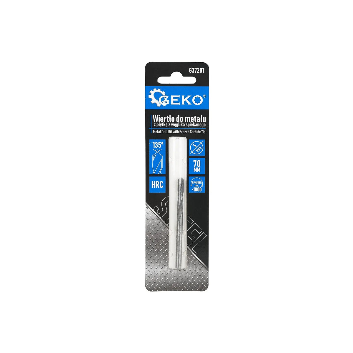 GEKO Metaalboor met wolfraamcarbide punt 5x70 mm