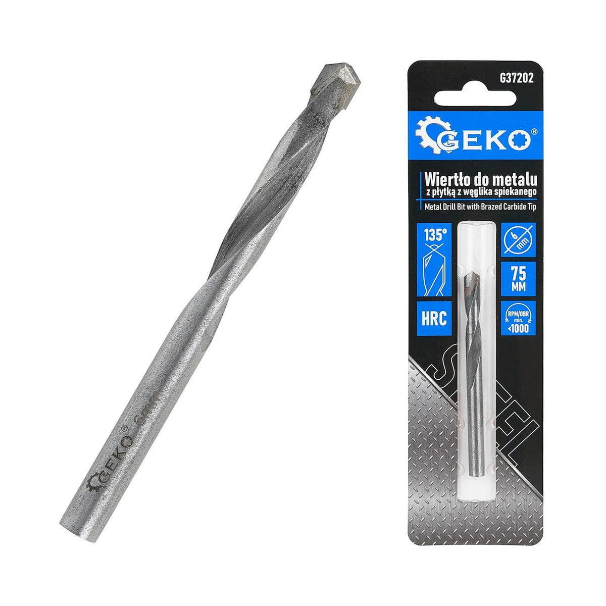 GEKO Metaalboor met carbide tip 6x75 mm