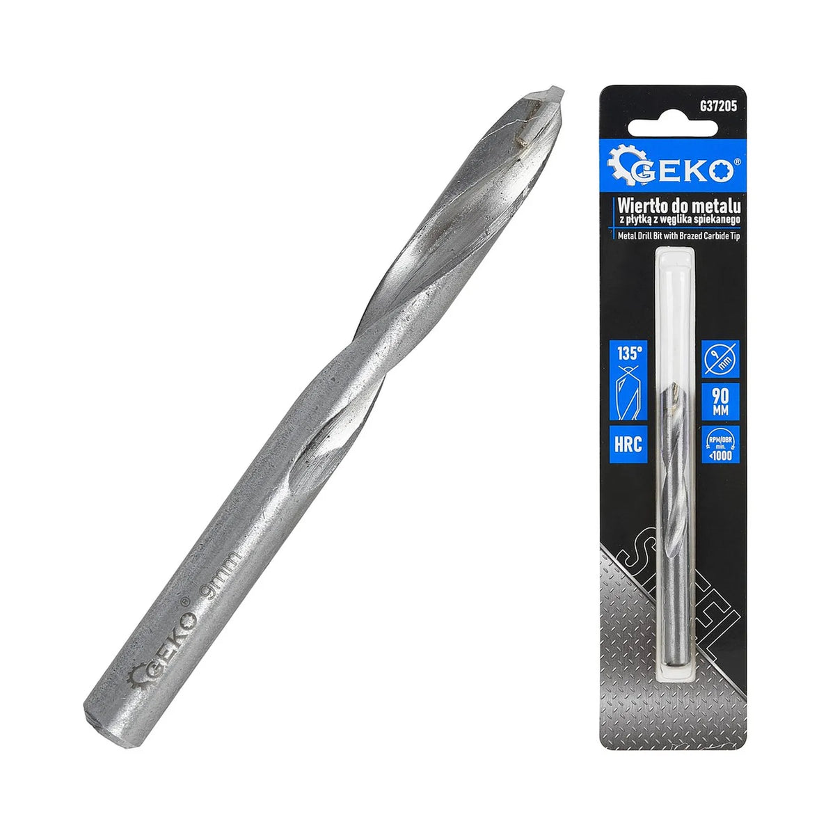 GEKO Metaalboor met Gesoldeerde Carbide Tip 9x90 mm