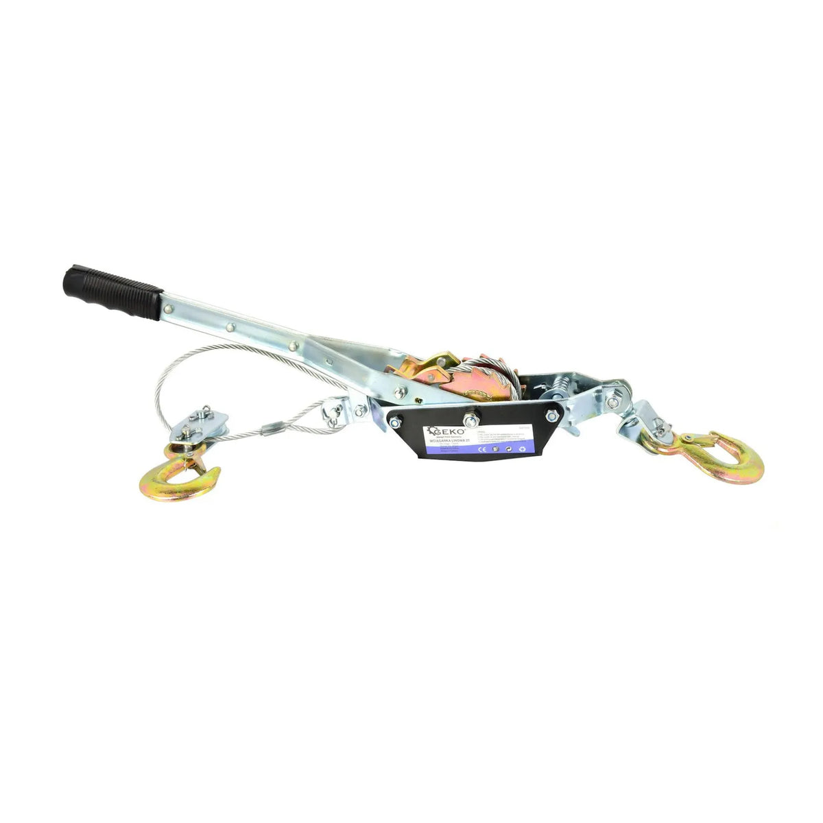 GEKO Handtakel dubbele ratel 2 ton met 2,5 m touw
