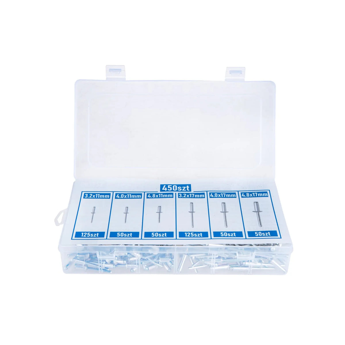 GEKO Set aluminium blindklinknagels voor plaatwerk 450 stuks