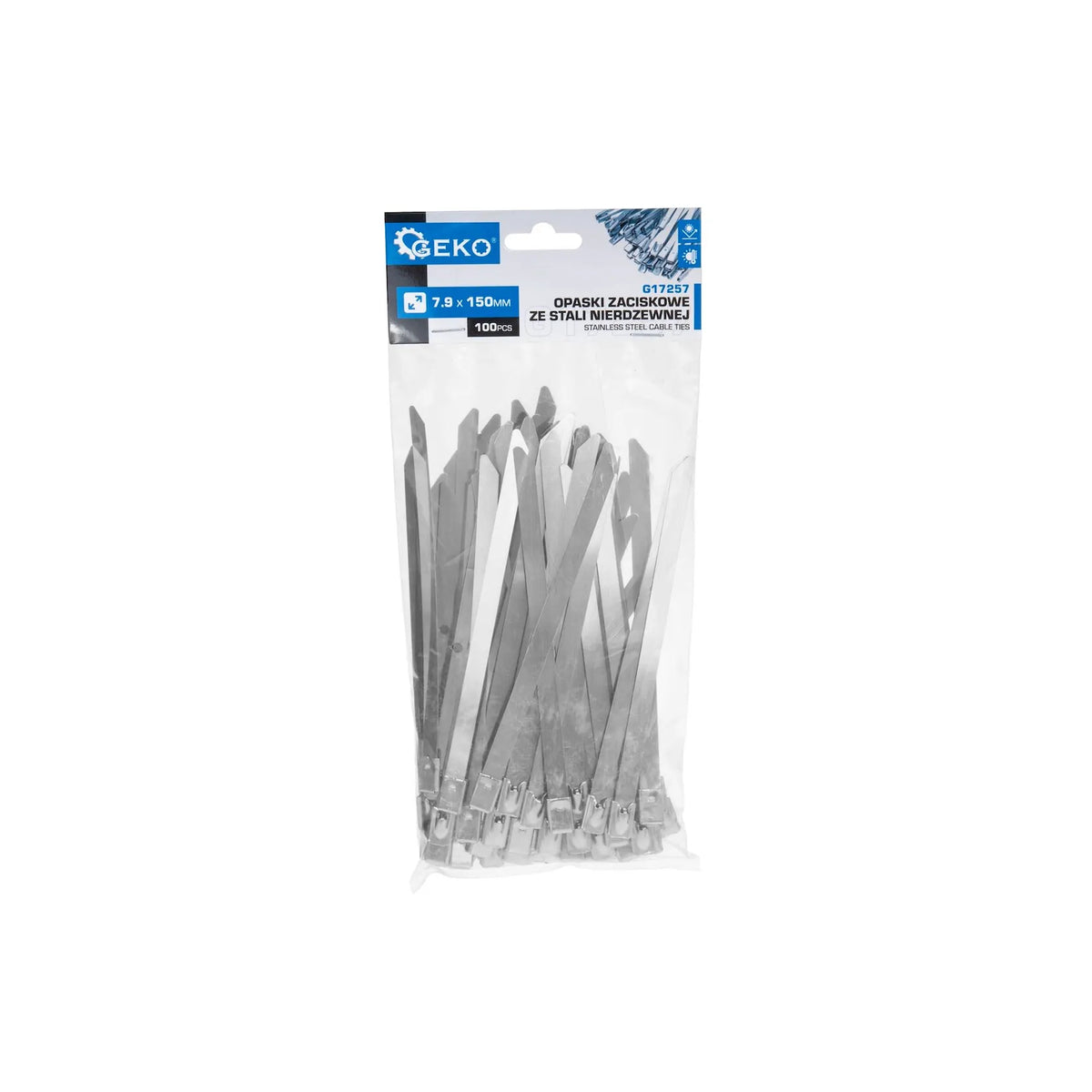 GEKO RVS Kabelbinders 7,9x150 mm Set van 100