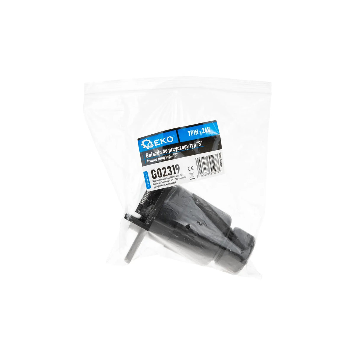 GEKO Trailercontactdoos 7PIN 24 V type S zwart