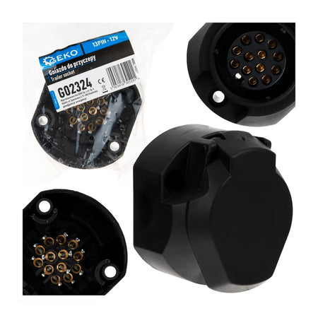 GEKO Trailercontactdoos 13PIN 12 V zwart