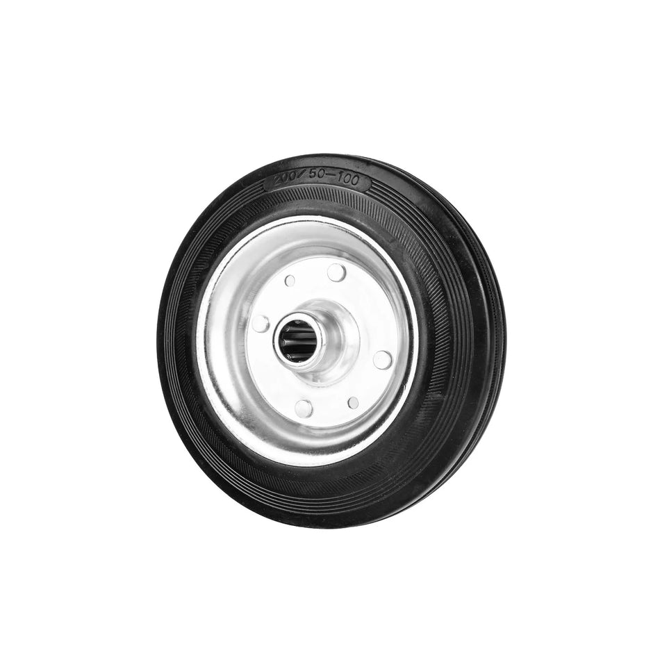 GEKO Stalen rubberwiel met rollager voor transportwagens 200 mm 150 kg