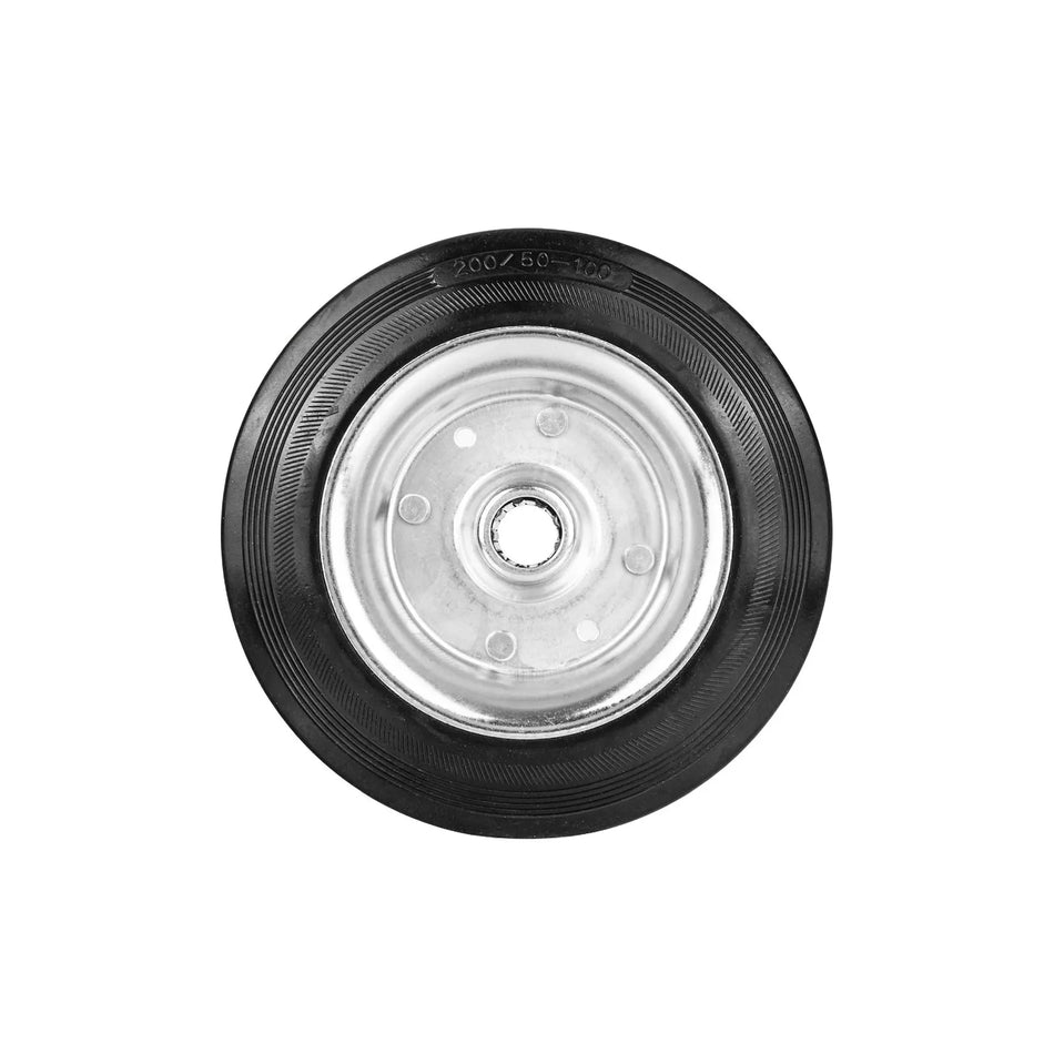 GEKO Stalen rubberwiel met rollager voor transportwagens 200 mm 150 kg