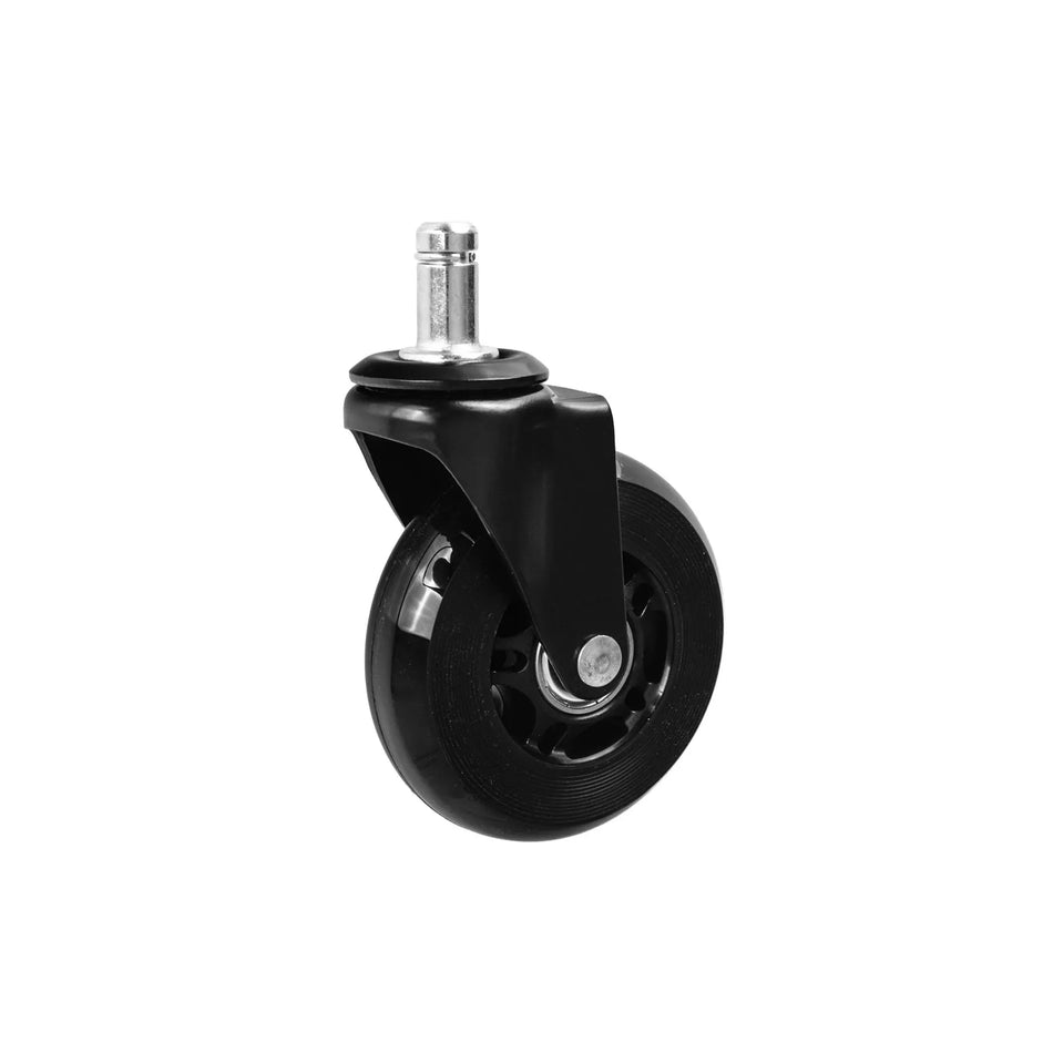 GEKO rubber bureaustoelwielen set 5 stuks 75 mm 45 kg PU rubber