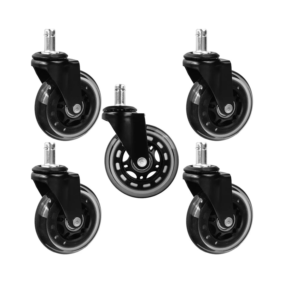 GEKO Set rubberen meubelwielen 75 mm 45 kg 5 stuks