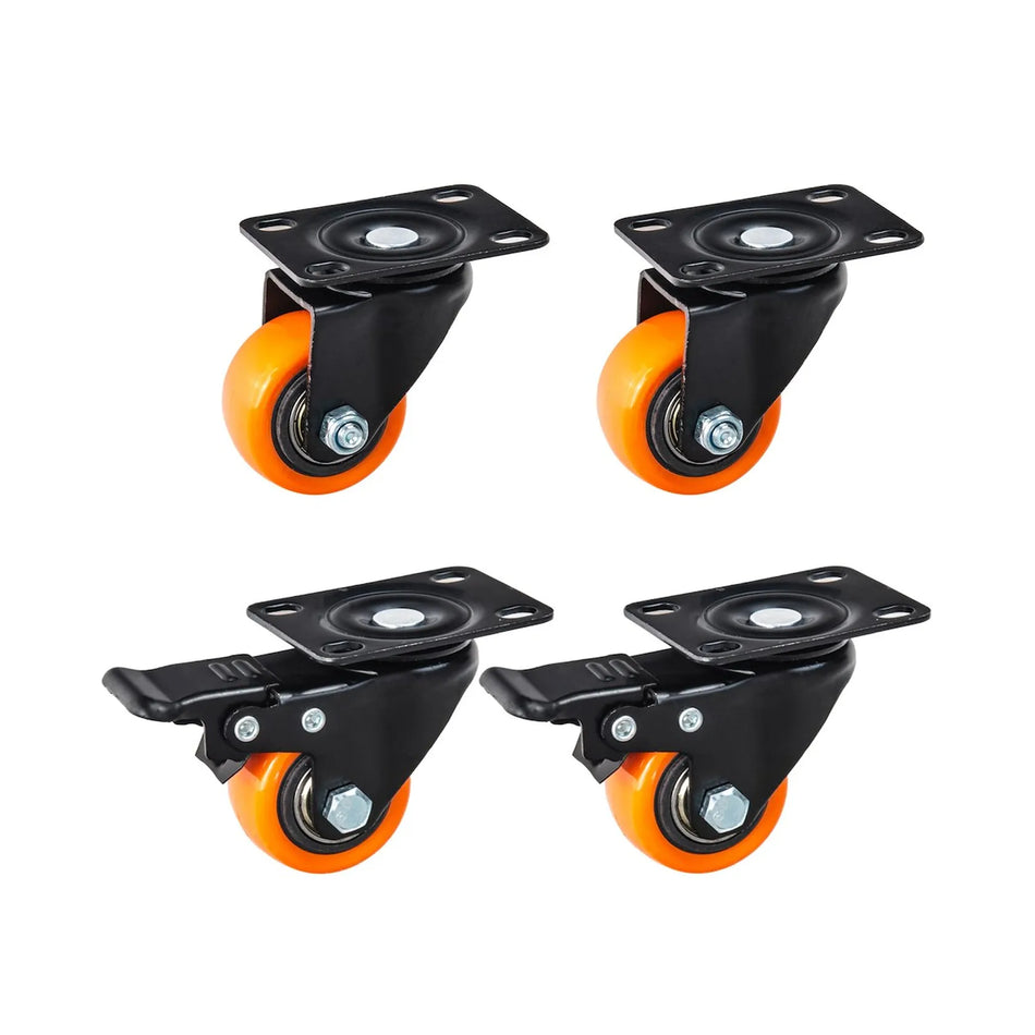 GEKO Set zwenkwielen PVC 40 mm 40 kg 4 stuks 2 met rem