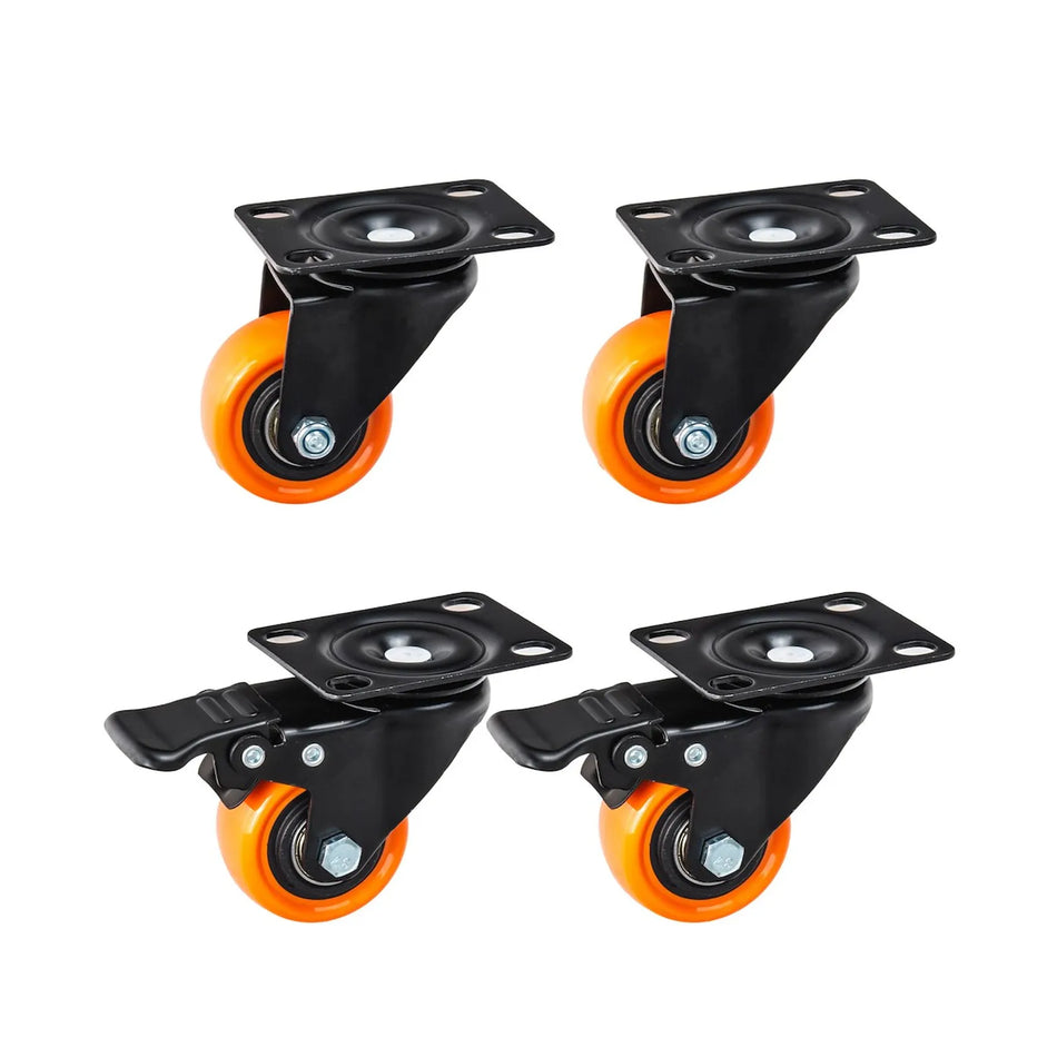 GEKO Set zwenkwielen PVC 50 mm 50 kg 4 stuks 2 met rem
