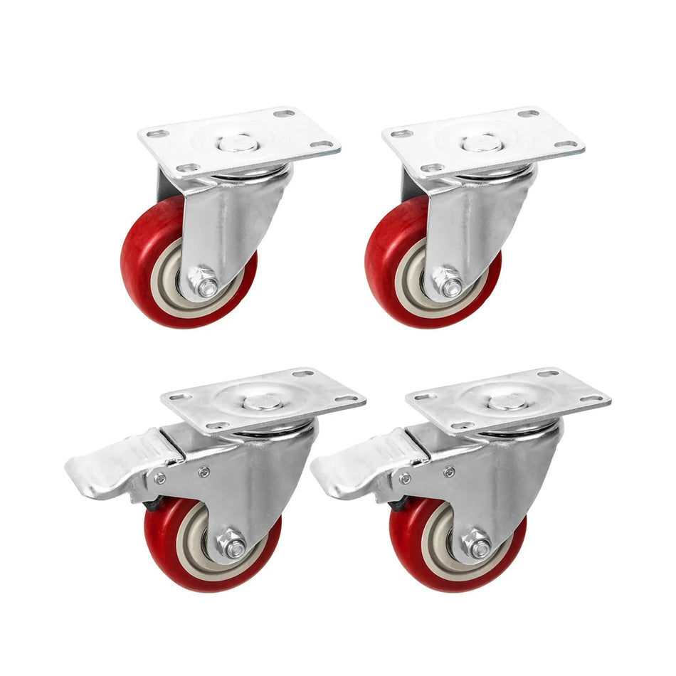GEKO Set zwenkwielen PVC 75 mm 100 kg 4 stuks 2 met rem