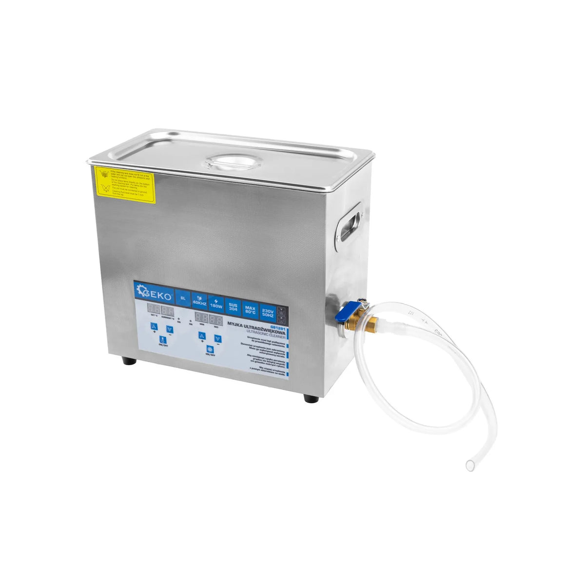 GEKO Ultrageluidreiniger 180 W met 6L RVS tank