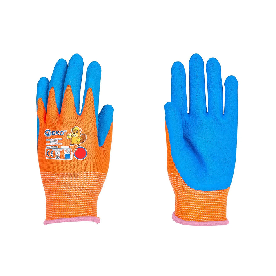 GEKO Kinderbeschermhandschoenen maat 3 (5 - 8 jaar) oranje-blauw