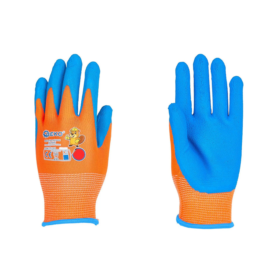 GEKO Kinderbeschermhandschoenen maat 5 (8 - 12 jaar) oranje-blauw