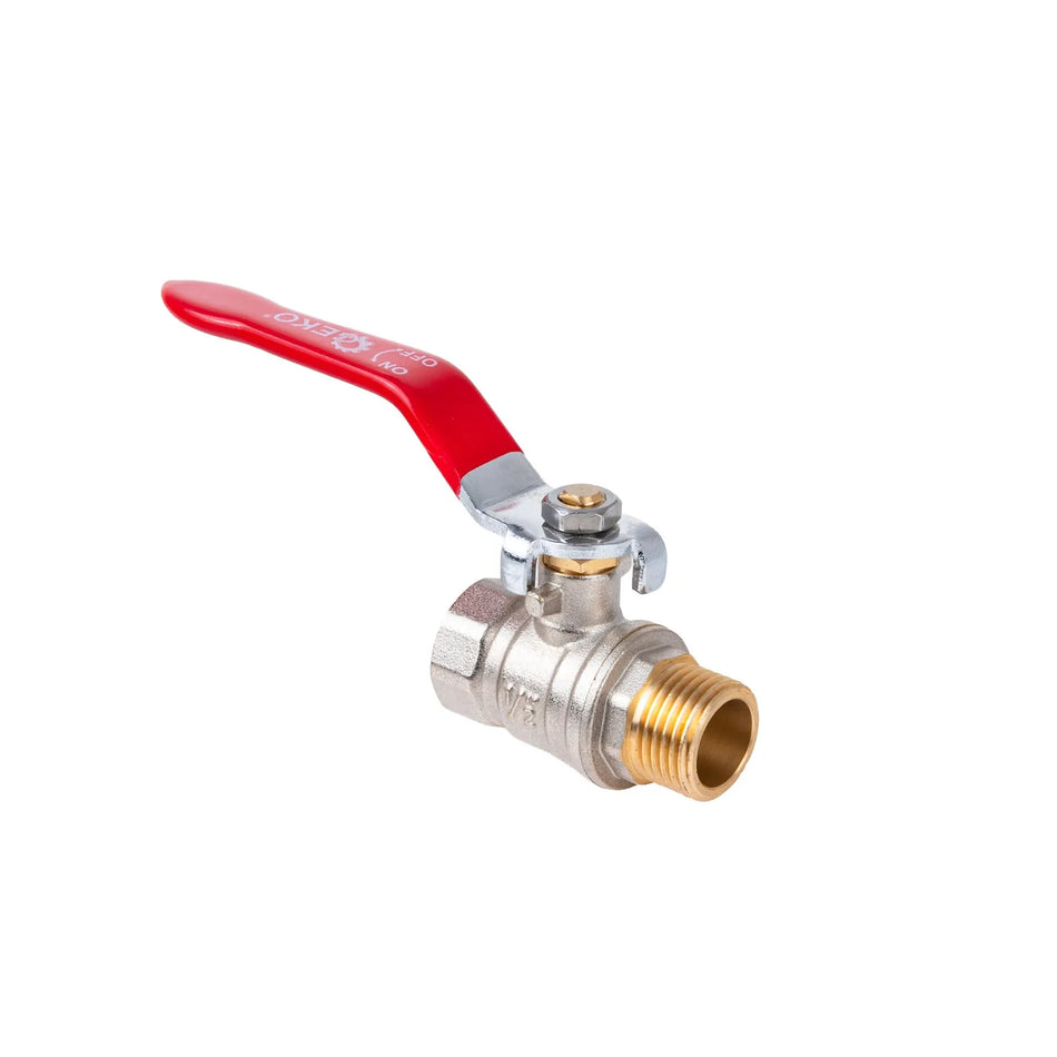 GEKO 1/2" kogelkraan met afdichting, interne/externe draad messing