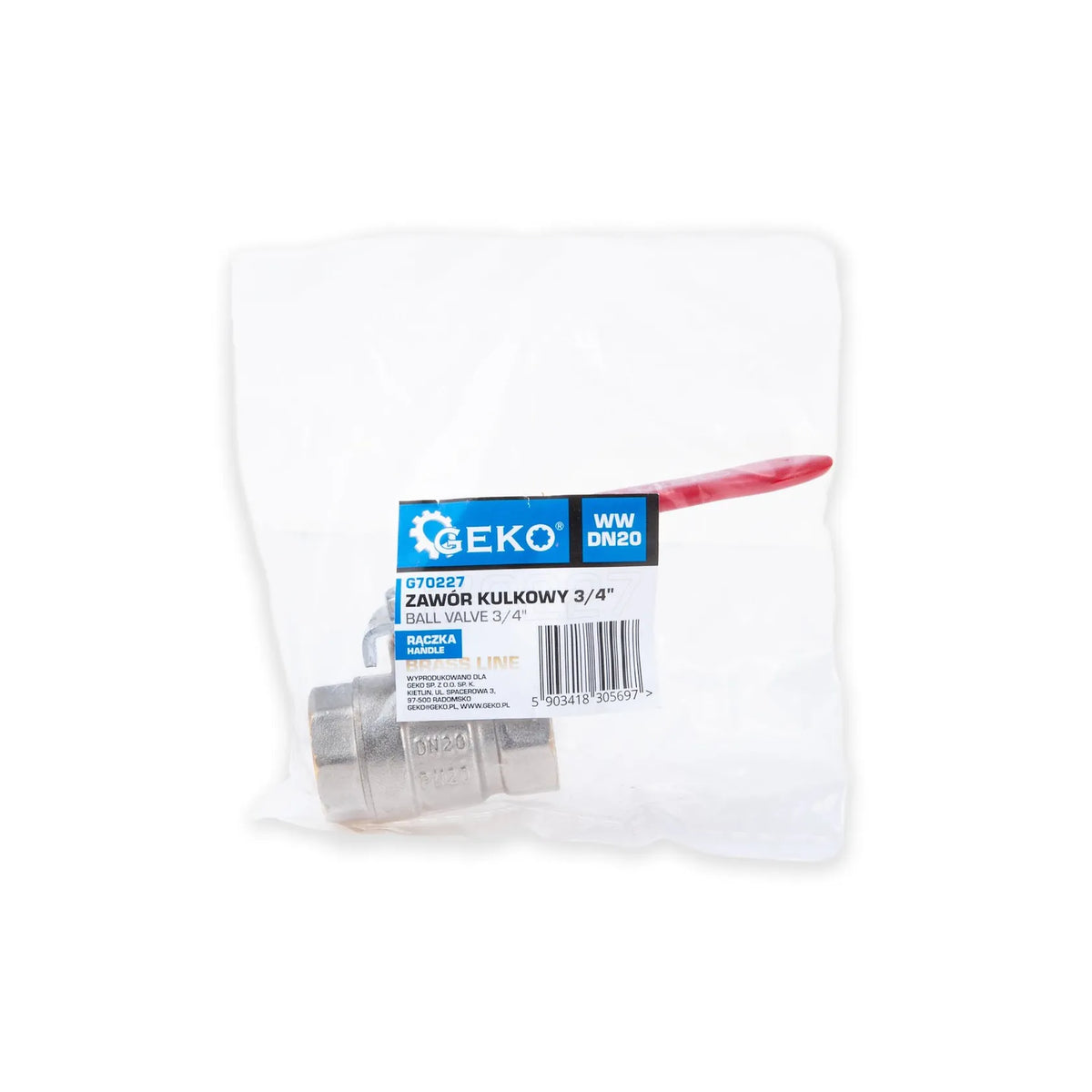 GEKO Afsluitkraan kogel met instelbare wartel 3/4" binnendraad