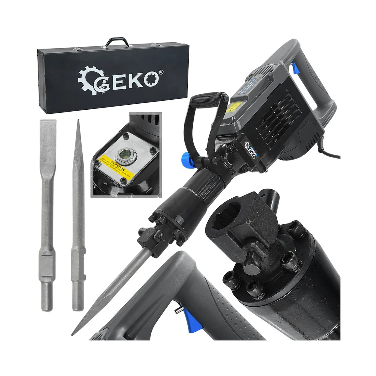 GEKO Sloopbreker 70J 1700 W met accessoires en HEX 30 mm houder