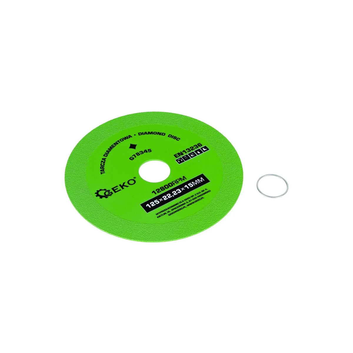 GEKO Diamant Zaag- en Slijpschijf voor Glas & Tegels 125x22,23x15 mm