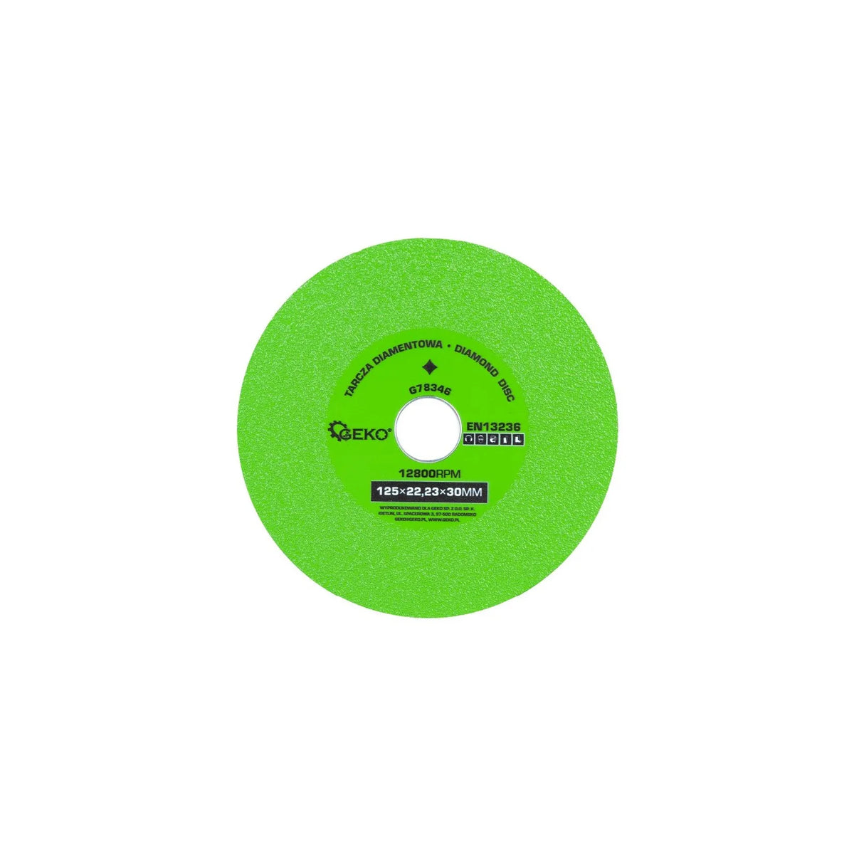GEKO Diamantzaag- en slijpschijf voor glas en tegels 125×22,23×30 mm