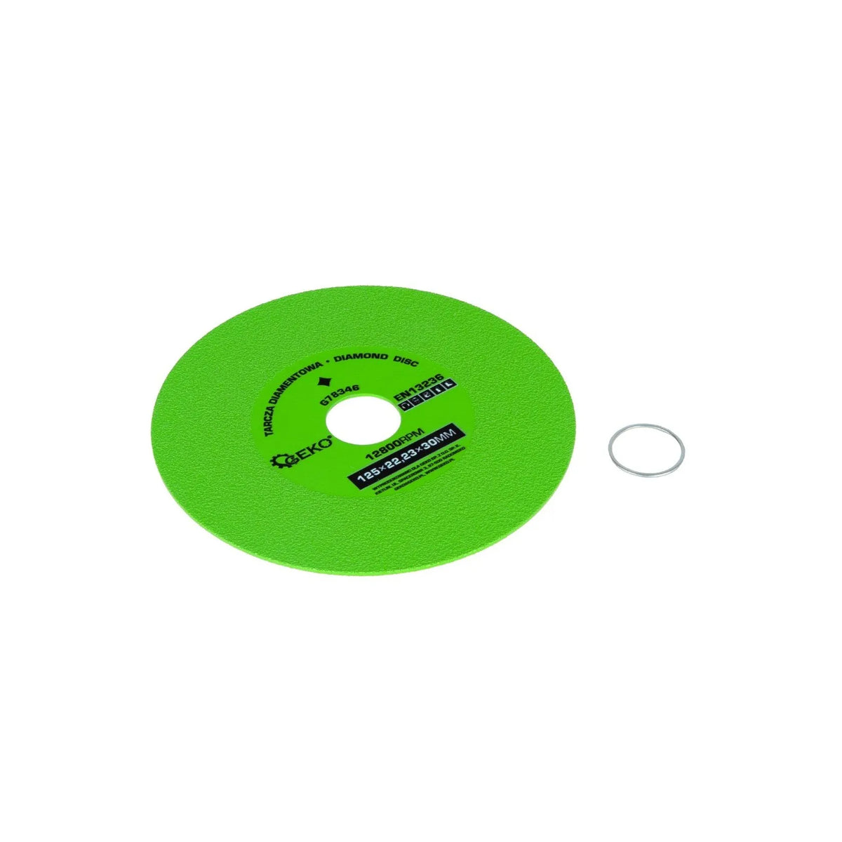 GEKO Diamantzaag- en slijpschijf voor glas en tegels 125×22,23×30 mm