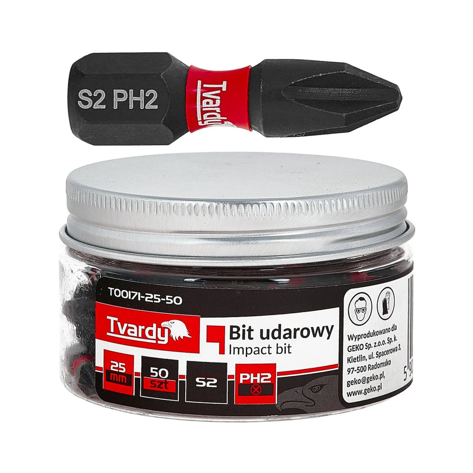 Tvardy Impactbit PH2 25 mm S2 Set 50 stuks 11,8 kg