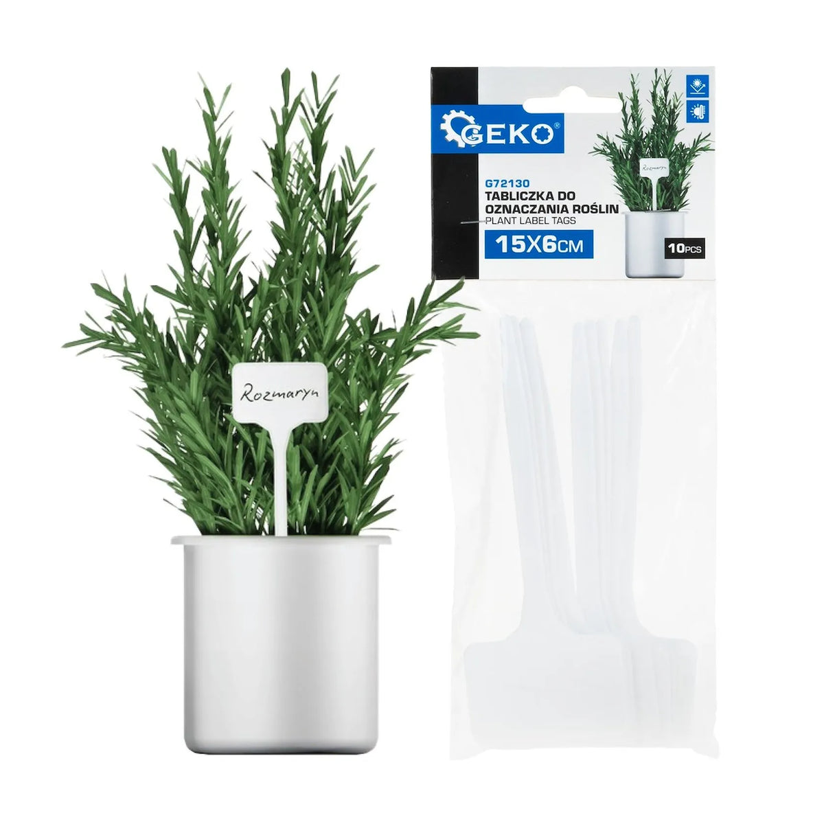 GEKO Plantenlabels voor planten 15x6 cm wit 10 stuks