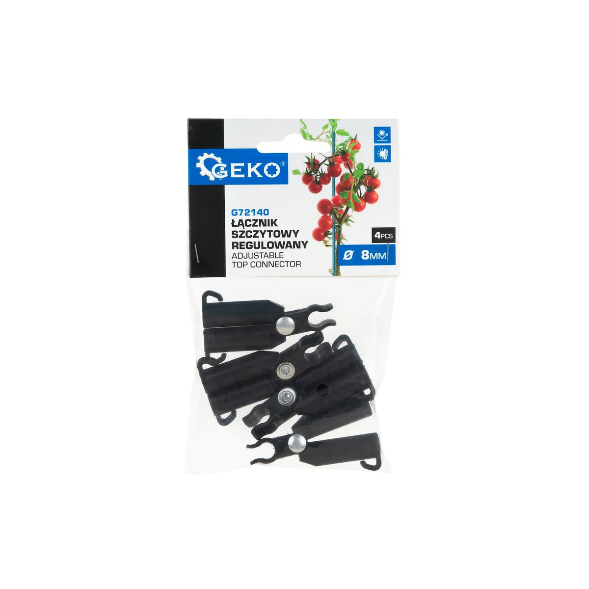 GEKO verstelbare topverbinder voor 8 mm tuinstokken 4 stuks