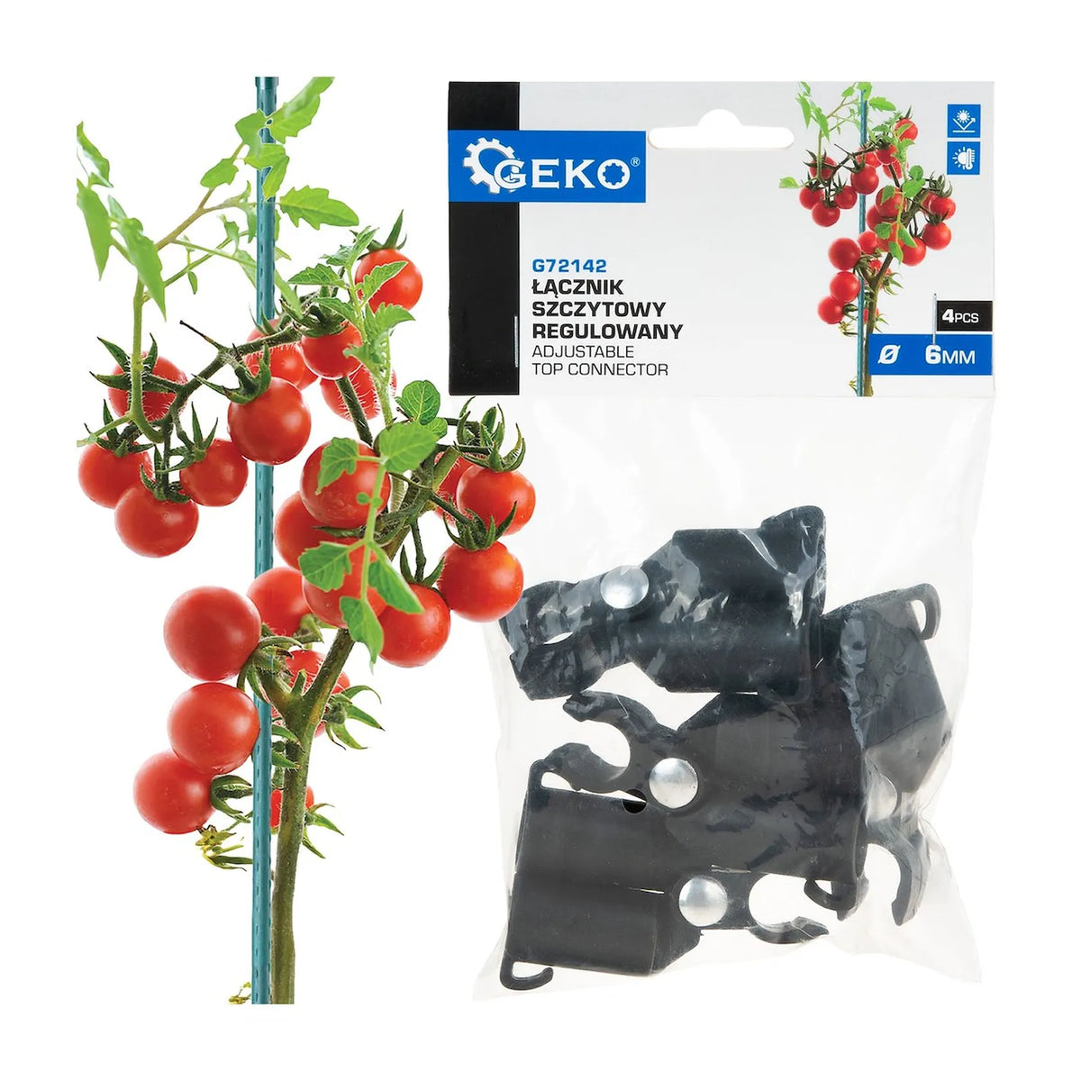 GEKO verstelbare topverbinder voor 16 mm tuinstokken 4 stuks